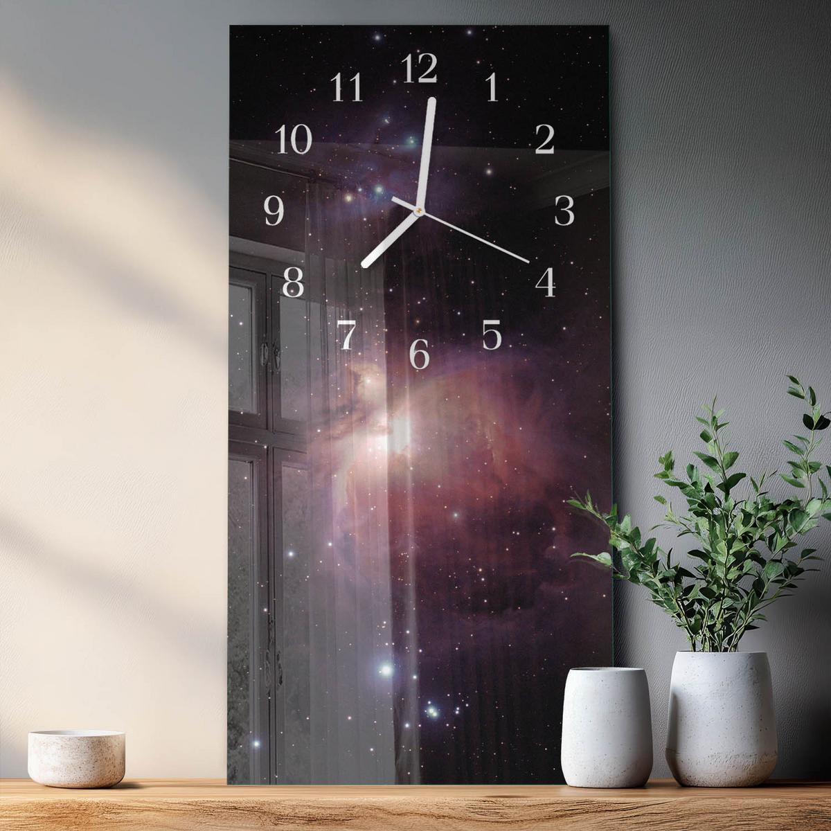 WANDUHR aus Glas 30x60 cm - Raum - Multicolor, Glas (30/60/0.4cm) - TULUP