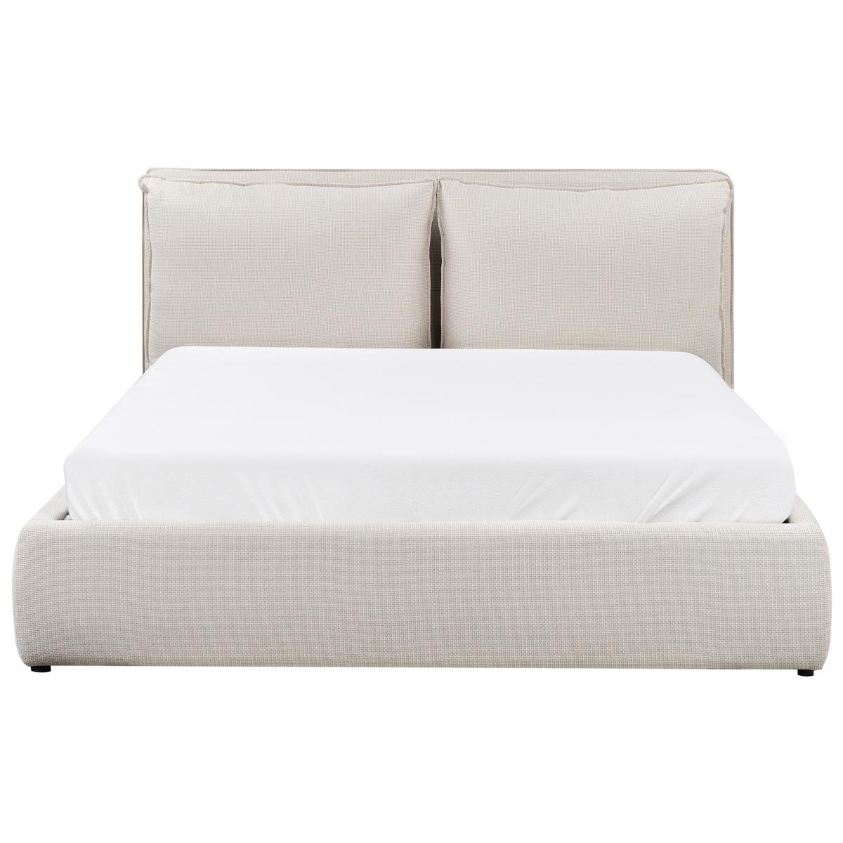 BETT mit Stauraum 160x200 cm Beige Bajonna - Beige, Textil (160/200cm) - Beliani