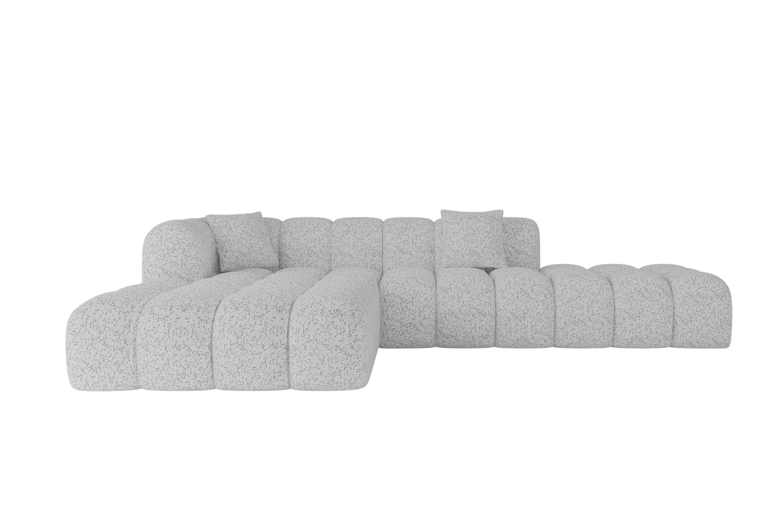 ECKSOFA Ottomane Links OLEA-L2 - 289x176x71 cm Grau - Schwarz/Grau, Holzwerkstoff/Kunststoff (289/176cm)