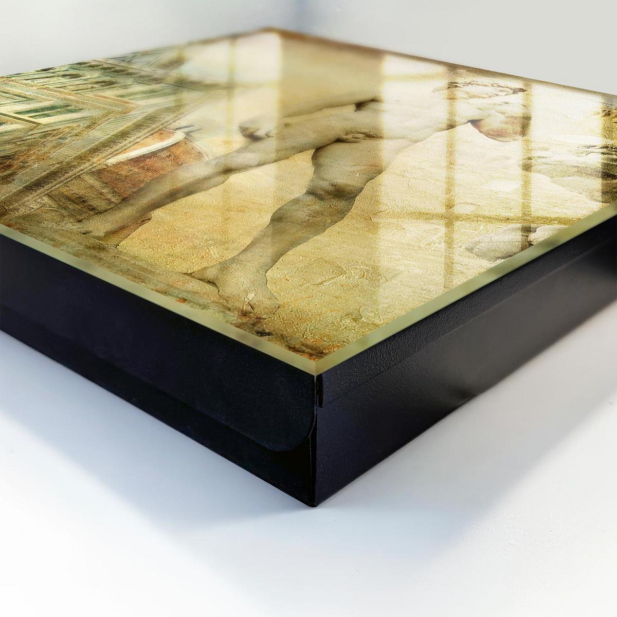 SCHLÜSSELBOX Schwarz 30x30 cm- Türöffnung nach rechts - Florentiner Renaissance - Beige, Metall (30/30/5cm) - TULUP