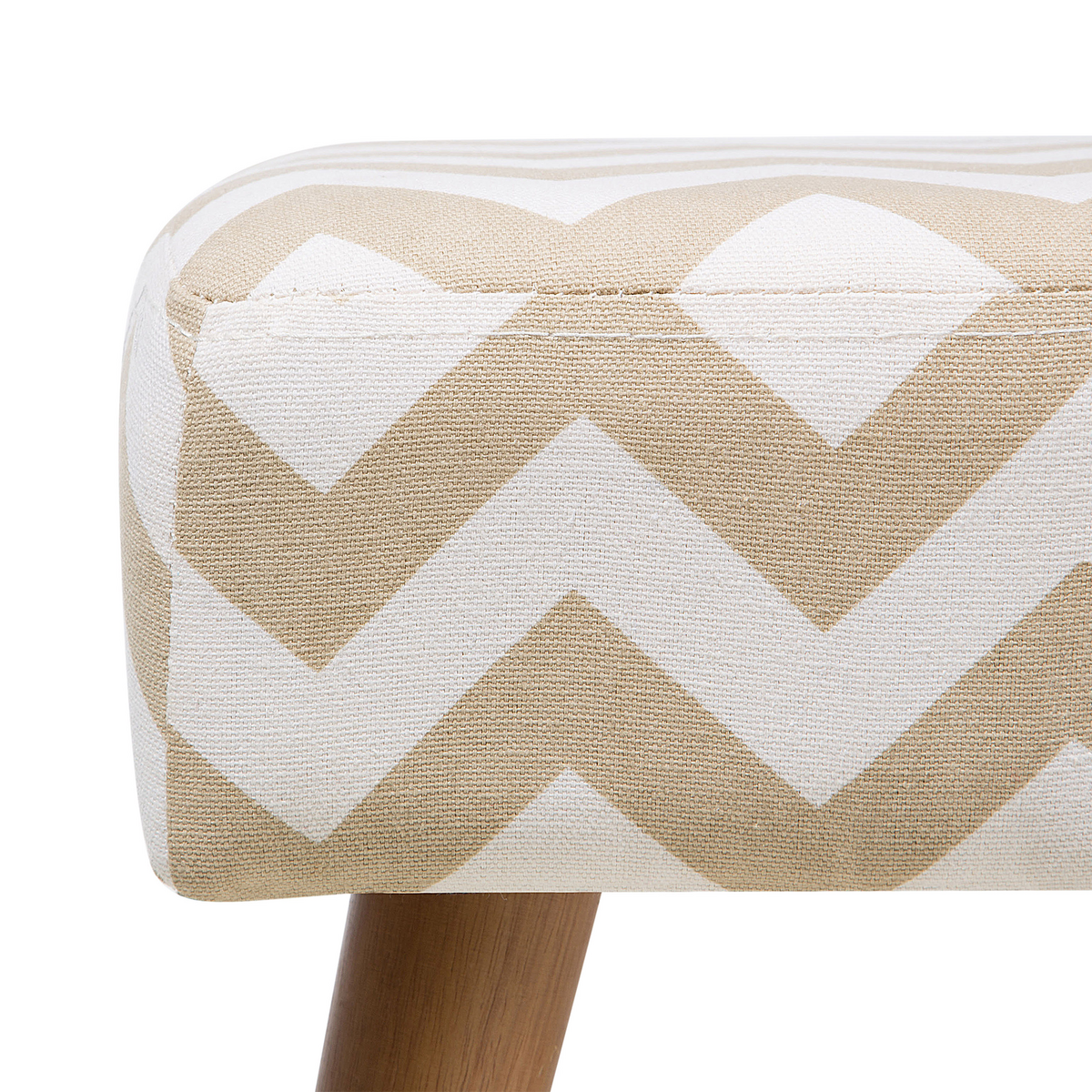 HOCKER Takoma 30/50/35 cm - Beige/Weiß, Naturmaterialien/Textil (50/35/30cm) - Beliani
