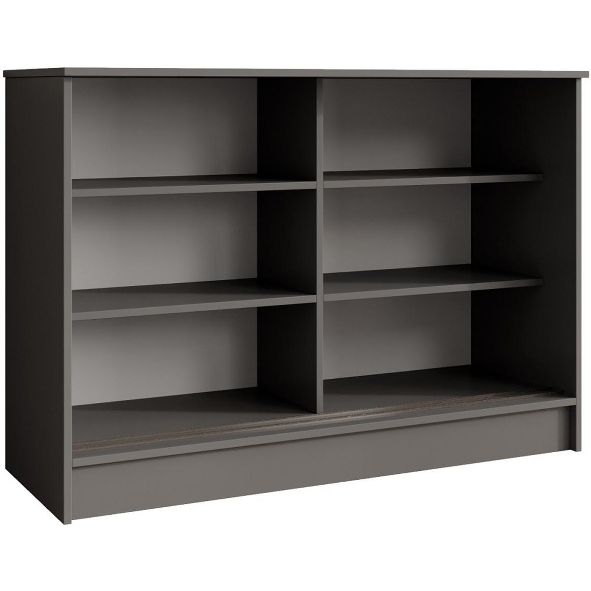 KOMMODE Horizon mit 2 Schiebetüren, Graphit, 100 cm - Graphitfarben, Holzwerkstoff (101/85/43.5cm) - Beautysofa