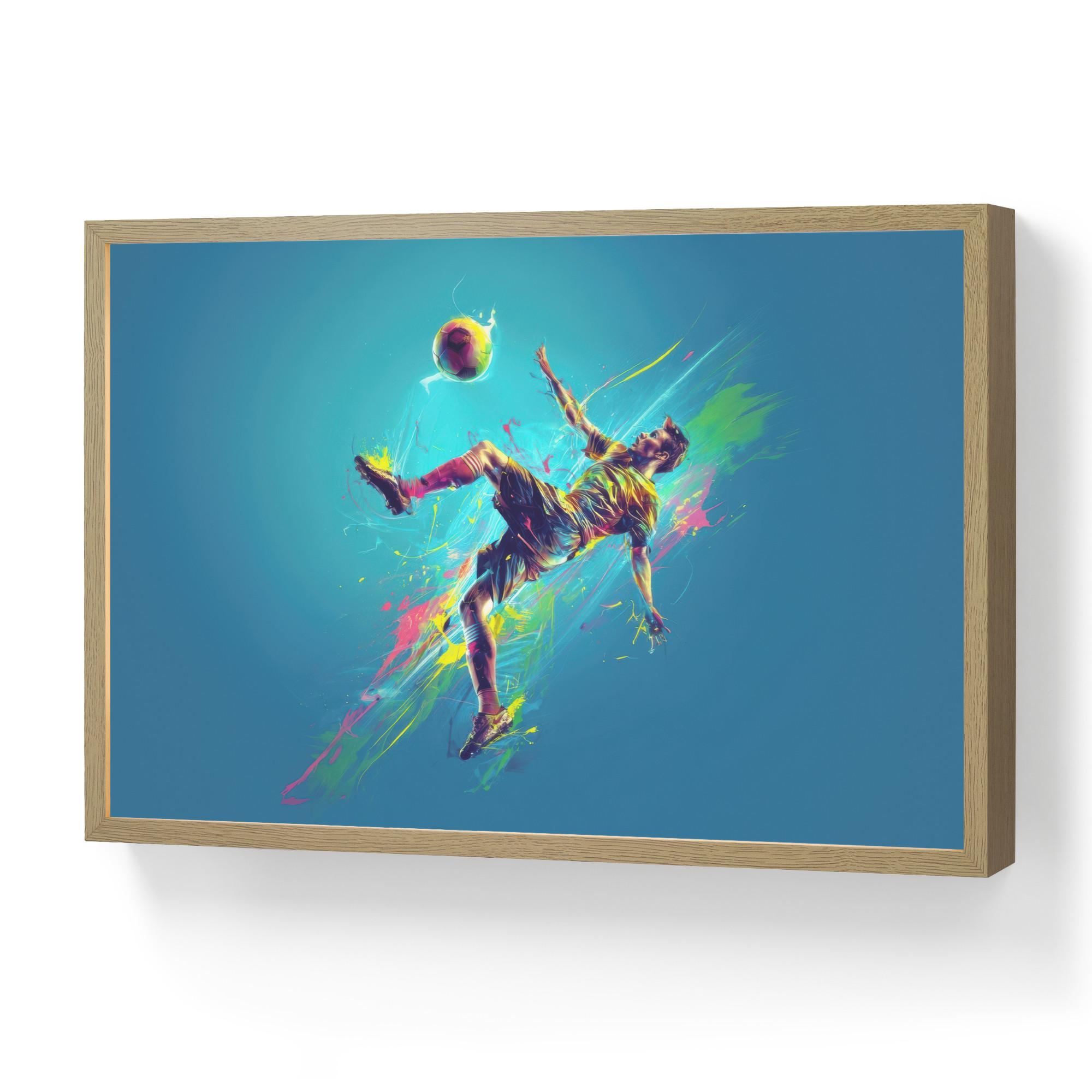 NACHTTISCHLAMPE MIT AKKU Fußballer - Farbspritzer - Farbenfroh - Ball 60x40 cm - Blau, Holzwerkstoff (8/60/40cm) - OnlyWow