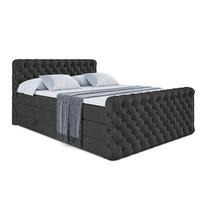 BOXSPRINGBETT BOXI8-Z KING - 140x200 - H3/H4 - Schwarz - Schwarz, Holzwerkstoff (140/200cm) - ALTDECOR