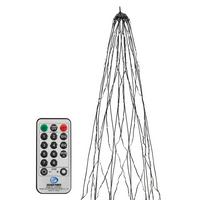 LED LICHTERKETTE für Fahnenmast und Weihnachtsbaum Weihnachtsbeleuchtung Außen 4m 726 LED Warmweiß - Schwarz, Kunststoff (150cm) - ECD-Germany