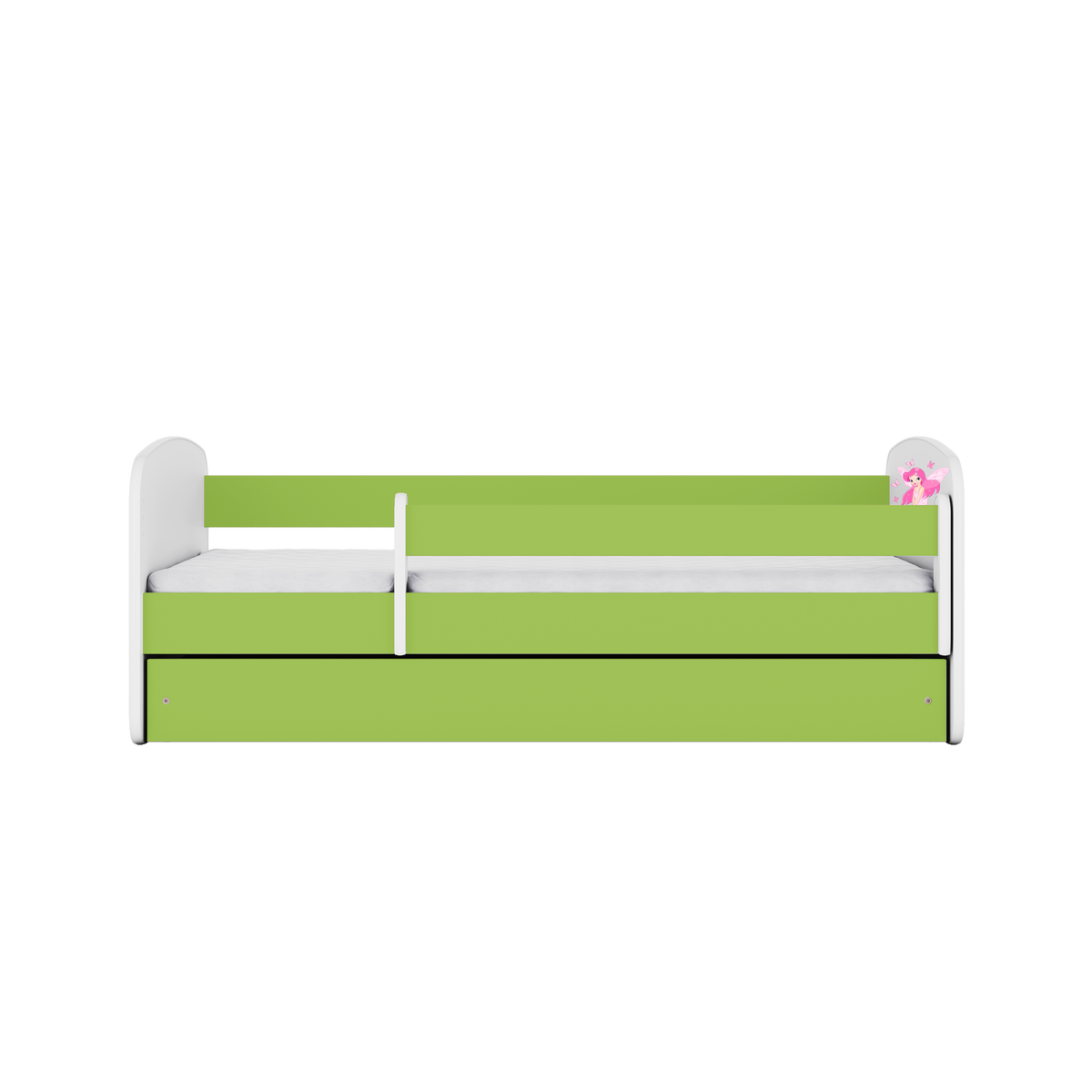 KINDERBETT Fee mit Schmetterlingen mit Schublade und Matratze 180/80 - Grün, Holzwerkstoff (80/180cm) - RAUMHIRSCH FURNITURE