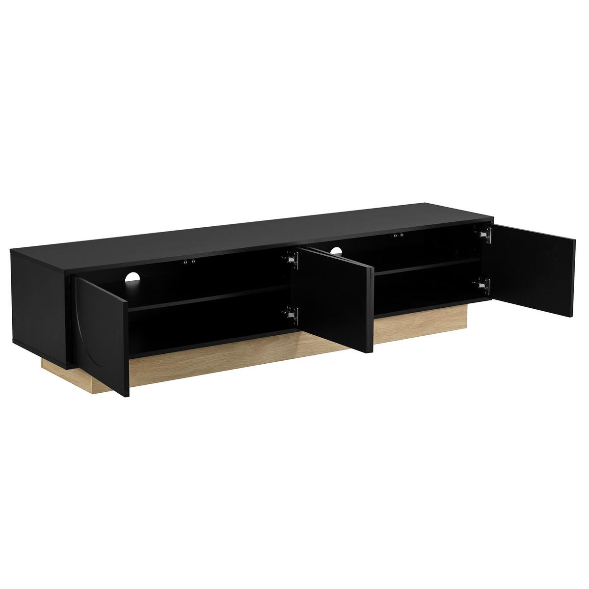 TV-LOWBOARD holzoptik & geschwungenes design - Schwarz, Holzwerkstoff (175/41.5/40cm) - Urban Meuble