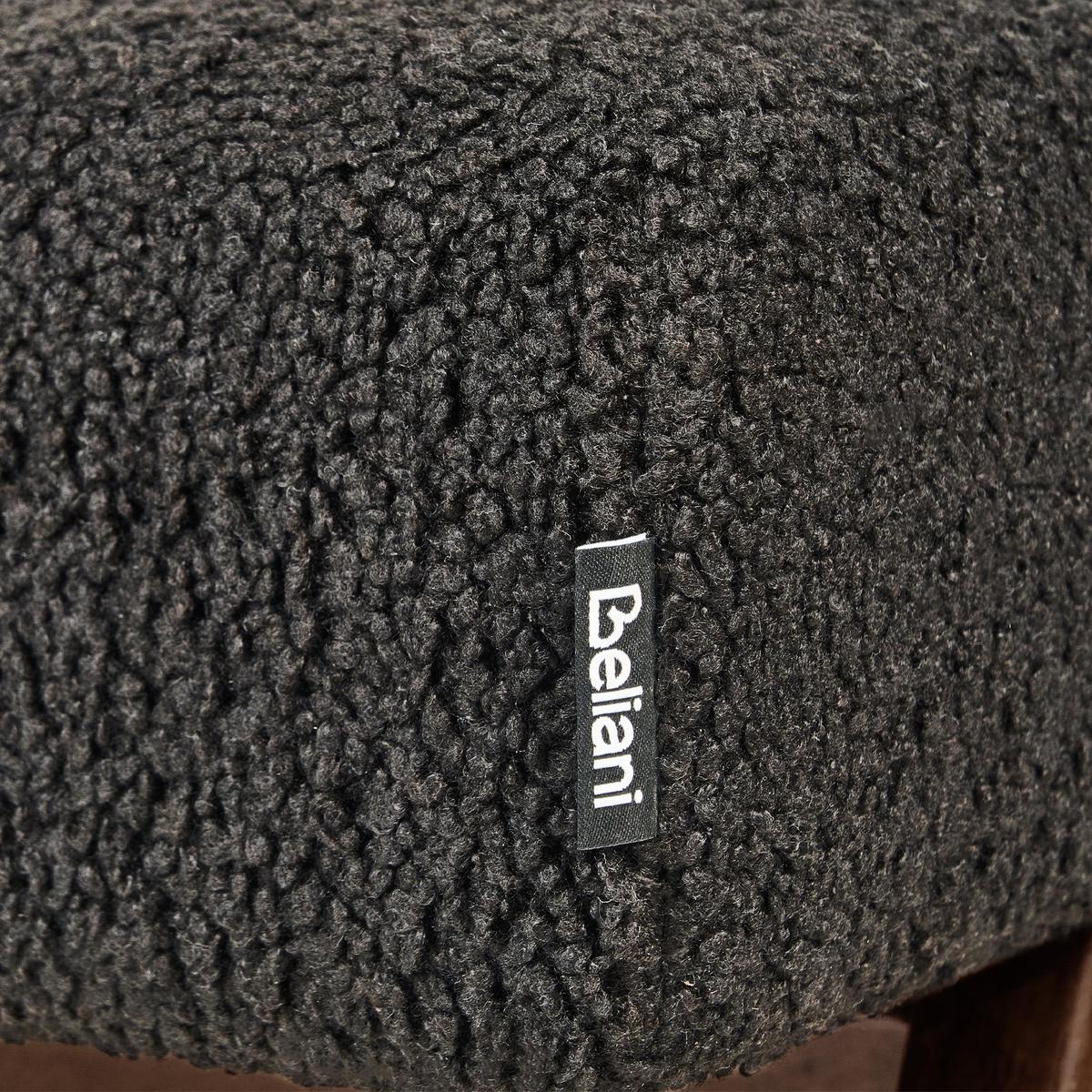 POLSTERBANK Bouclé Schwarz/Dunkelbraun Tamre - Schwarz, Textil (118/48/46cm) - Beliani