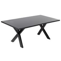ESSTISCH 180/100/75 cm Schwarz Rechteckig Lisala - Schwarz, Holzwerkstoff (180/100/75cm) - Beliani