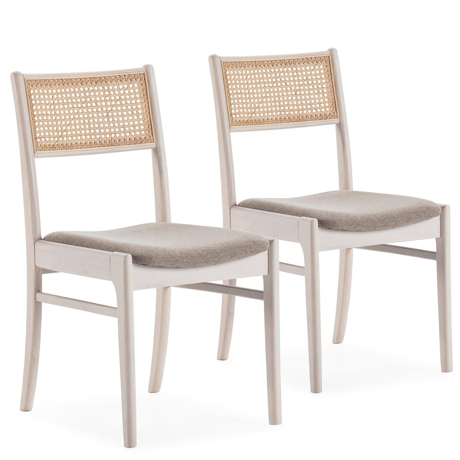 STUHL-SET 2 Vilma Weiß Wash, Massivholz - Weiß, Holz (45/83/54cm) - VS Venta-stock