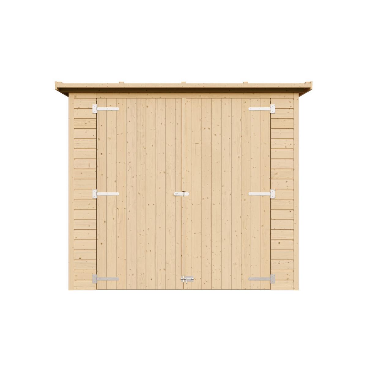 GARTENHAUS HOLZ H194x123x223 cm/2.1 m² - M348 - Beige, Holz (223/194/101cm) - Timbela