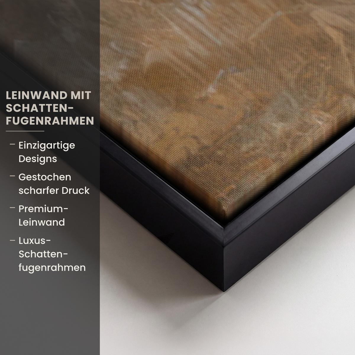 LEINWAND Bilder mit Rahmen - Jesus - Kniend - Waldlandschaft - Betend - 90x140 - Beige, Textil (90/140cm) - MuchoWow