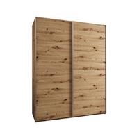 SCHWEBETÜRENSCHRANK 245,5/200/64 2-türig - Silberfarben/Eiche Artisan, Holz/Metall (200/245/64cm) - Abiks Möbel