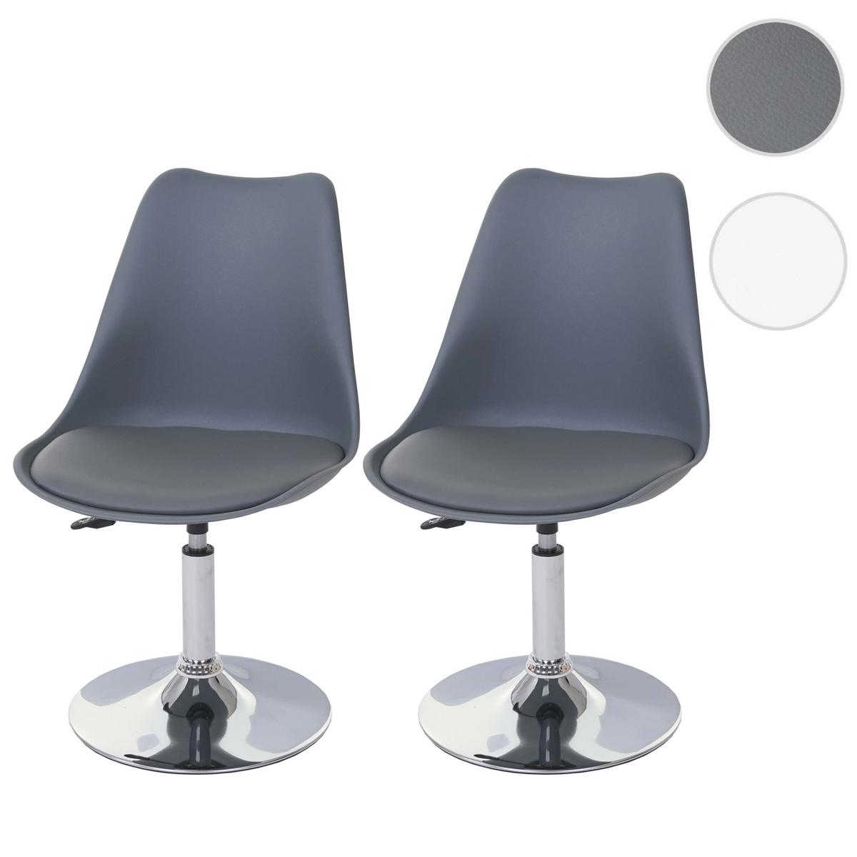 ESSZIMMERSTUHL Grau 2er-Set - Dunkelgrau/Grau, Textil (48/80/54cm) - MCW