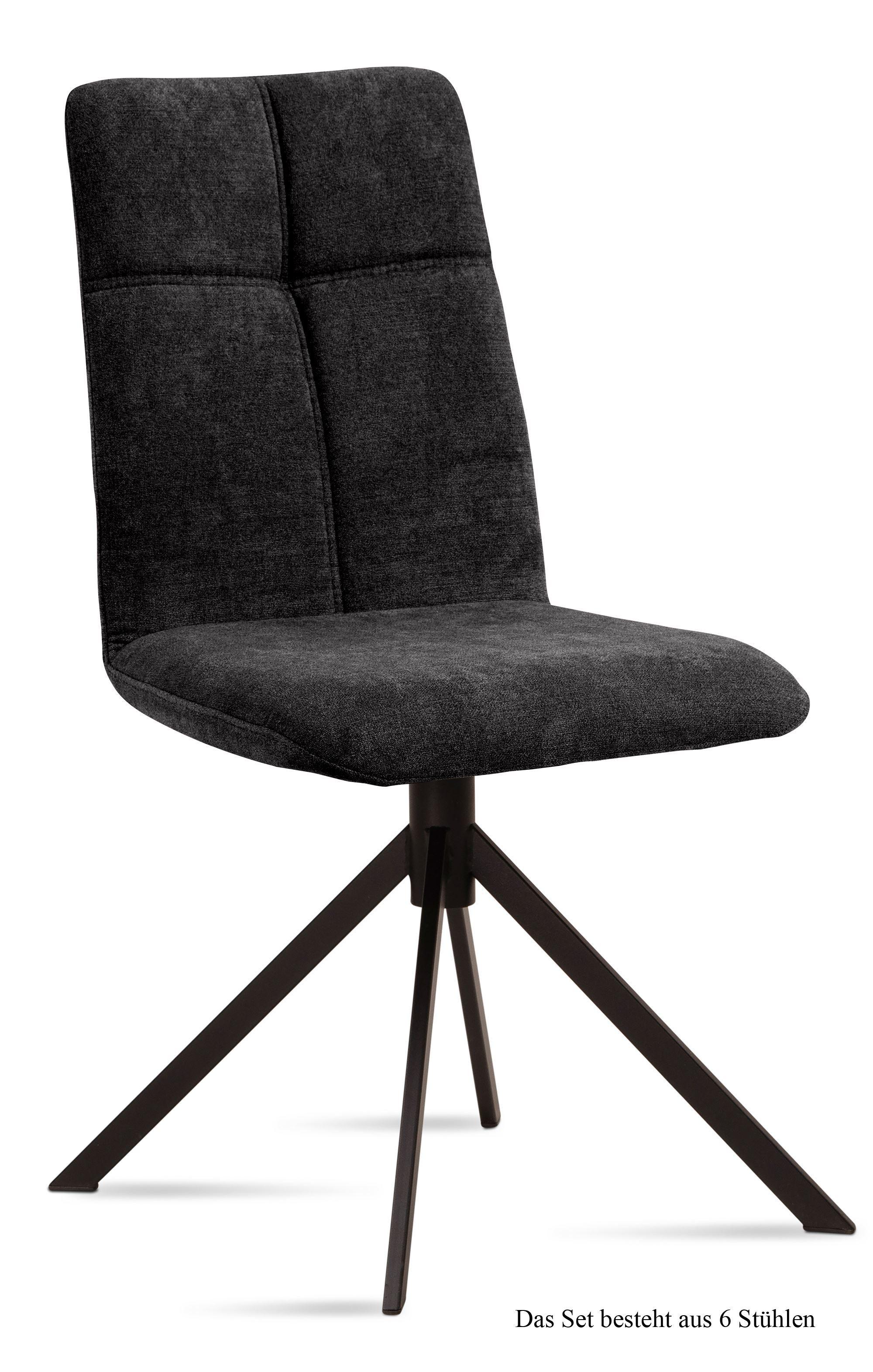 ESSZIMMERSTUHL (6er-Set) Drona 47x92x60 Schwarz/Anthrazit - Anthrazit/Schwarz, Kunststoff (60/92/47cm) - 58aufmkessel