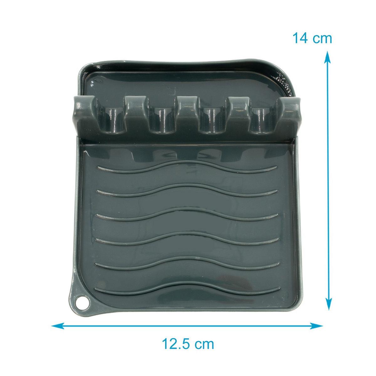 KOCHLÖFFELABLAGE - Grau, Kunststoff (12.5/4.8/14cm) - Intirilife