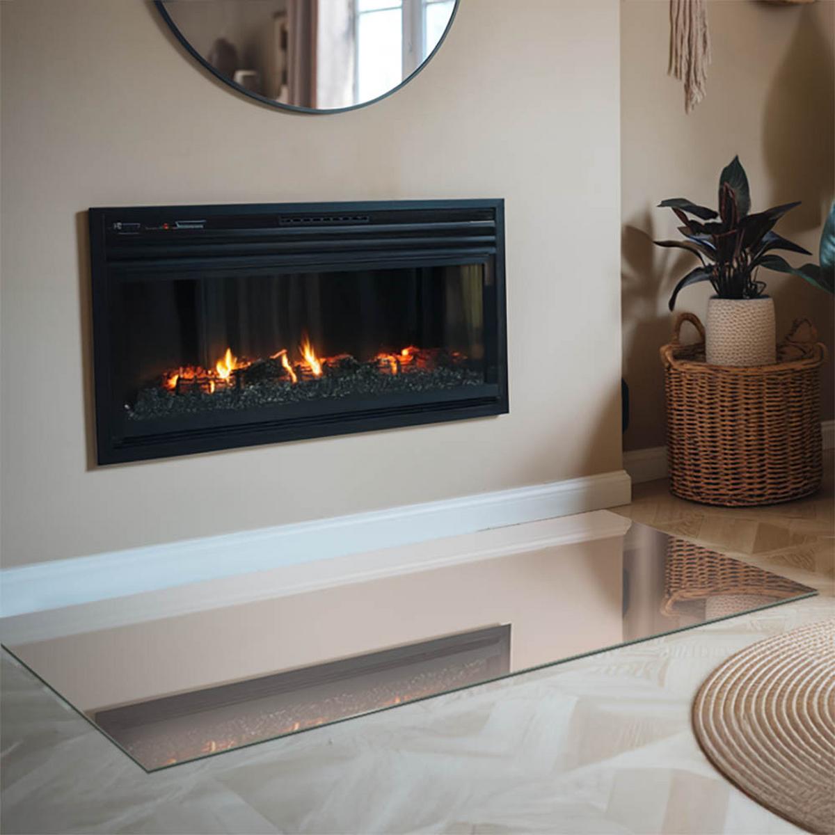 GLASPLATTE für Kamin 140x70 cm - Orange, Glas (140/70/0.4cm) - TULUP