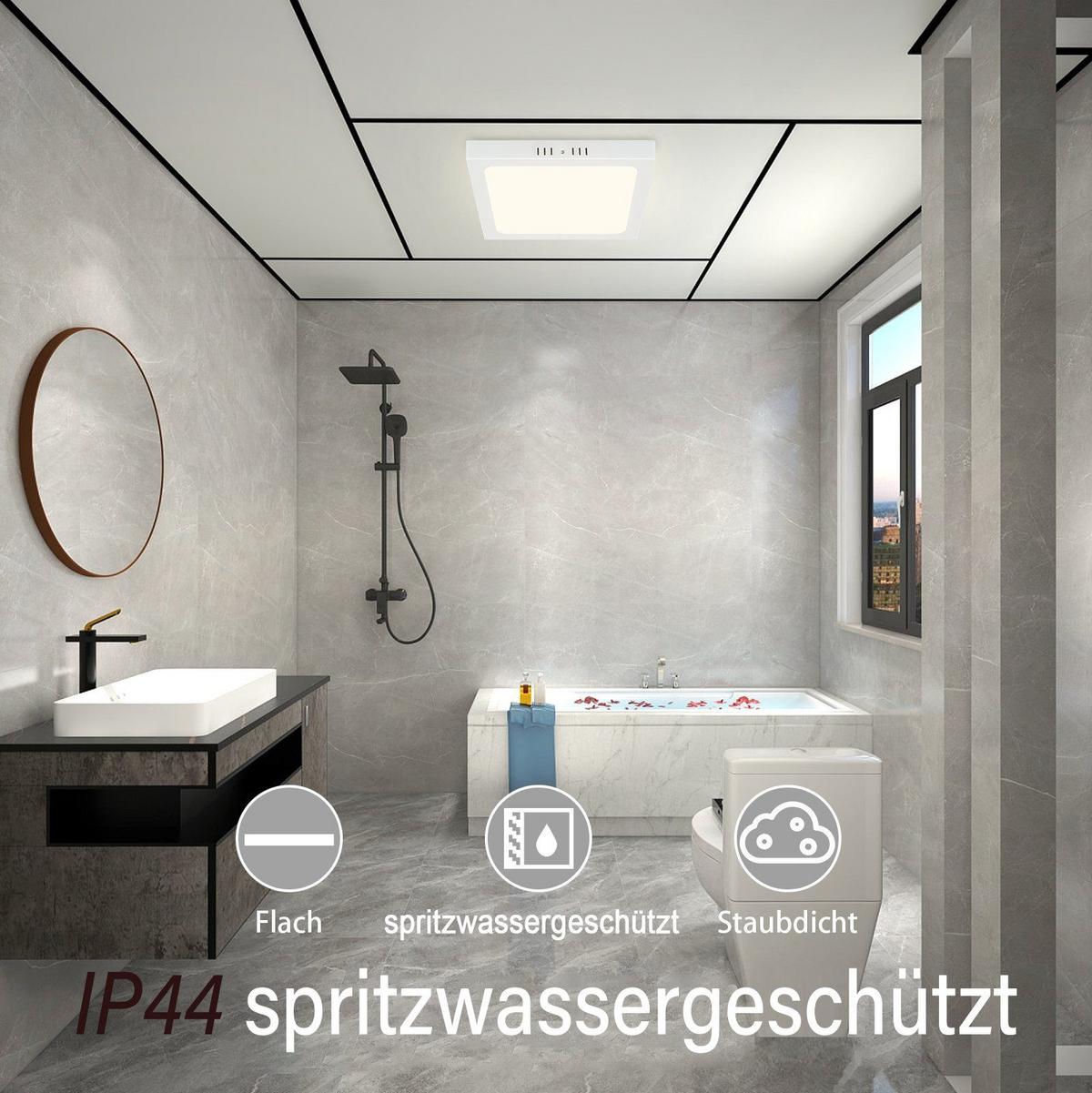 LED-DECKENLEUCHTE Regenkreis 23/23/3.2 cm - Weiß, Kunststoff (23/23/3.2cm) - Nettlife