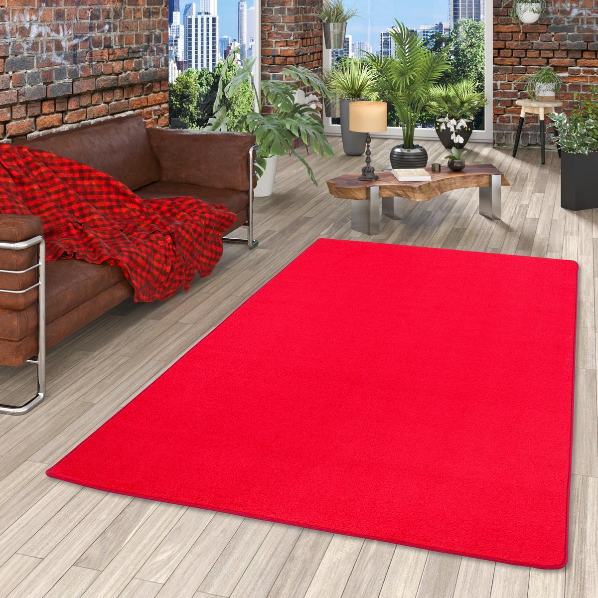 TREND VELOURS TEPPICH JOY - Kirschrot, Textil (200/250cm) - Snapstyle