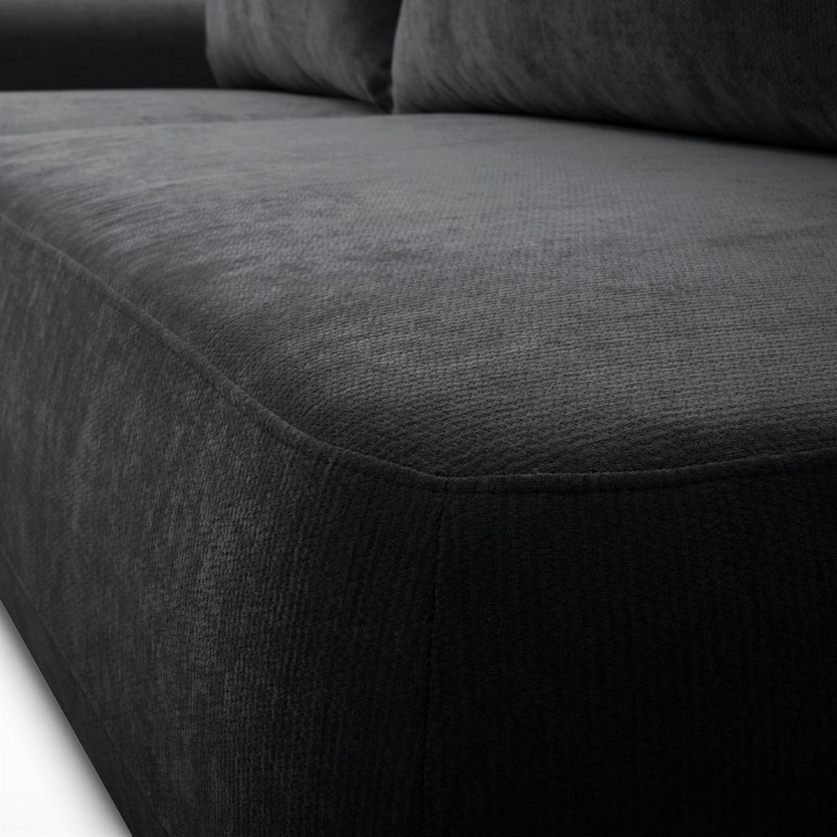 ECKSOFA GOYA mit Schlaffunktion und Bettkasten, Linke, Perfect Harmony 90 - Graphitfarben, Textil (184/302cm) - Lookway
