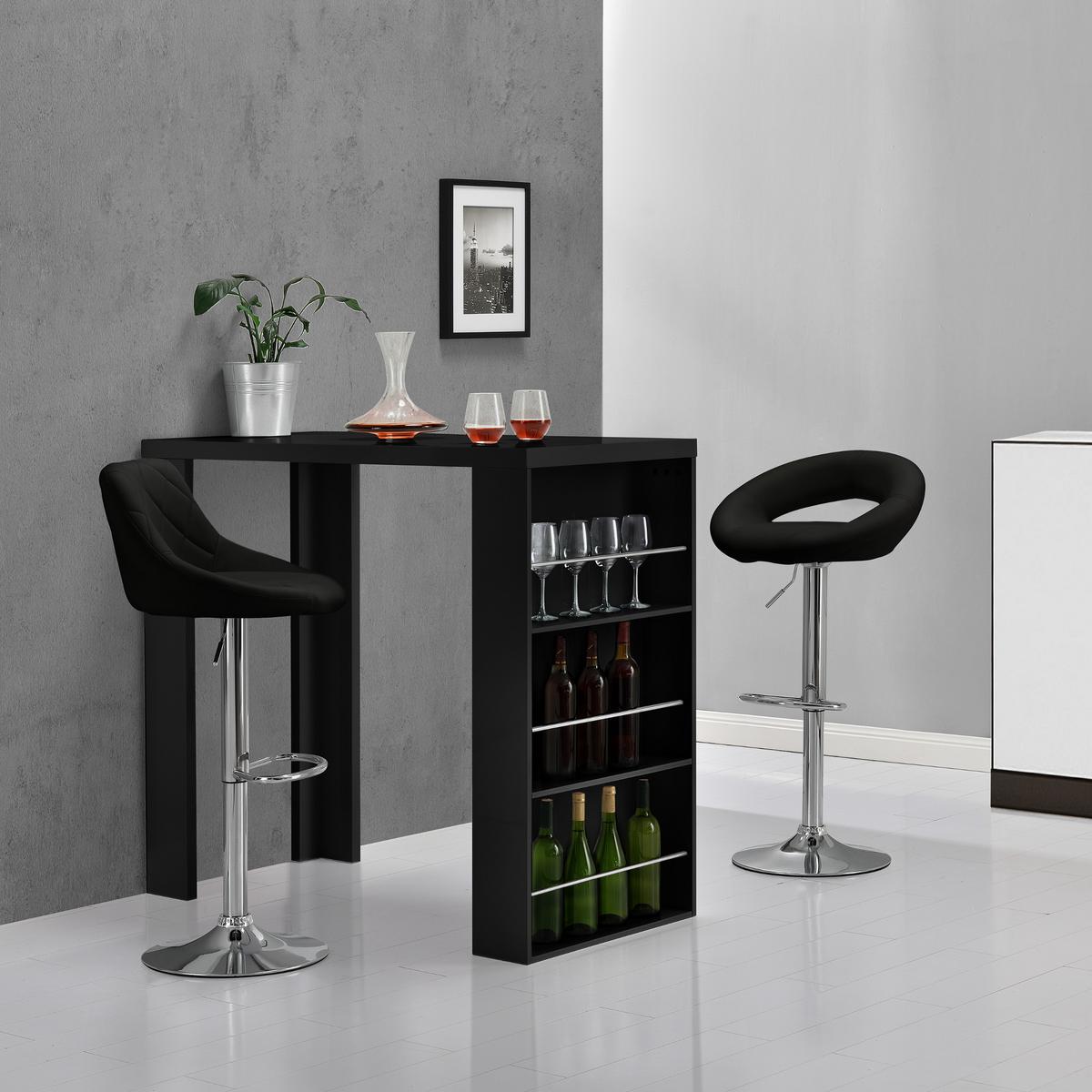BARTISCH Bonn - Schwarz, Holzwerkstoff (57/117/106cm) - [en.casa]