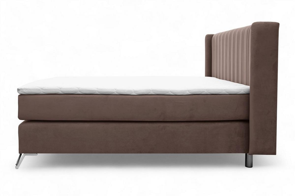 BOXSPRINGBETT Agnus - Dunkelbraun, Holzwerkstoff/Textil (160/200cm) - Fun Möbel