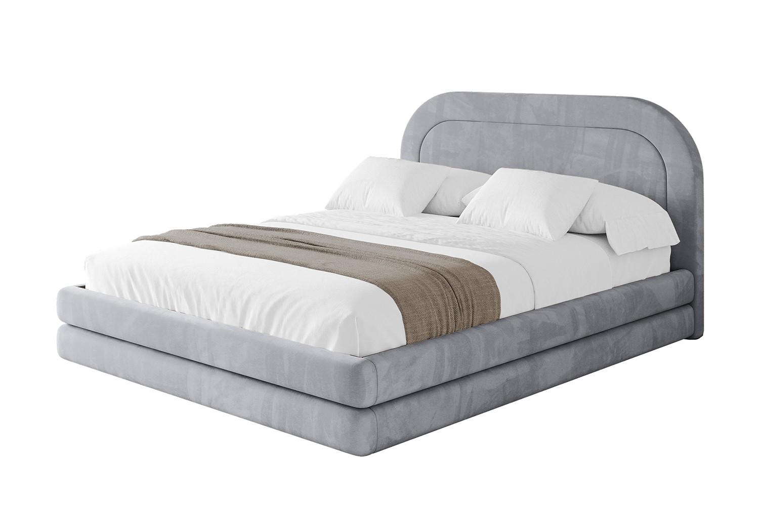 POLSTERBETT mit Bettkasten und Lattenrost, Bett mit Matratze H3/H4 - LERIS 180x200 Hellgrau - Hellgrau, Holzwerkstoff/Textil (180/200cm) - ALTDECOR