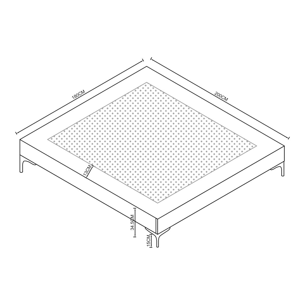 BETTRAHMEN Lilla - Grün, Holzwerkstoff/Textil (180/200cm) - [en.casa]