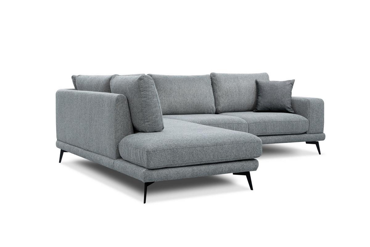 ECKSOFA MEDIOLANE 5-Sitzer, silberfarben - Silberfarben, Holzwerkstoff/Textil (219/282cm) - Wozimo