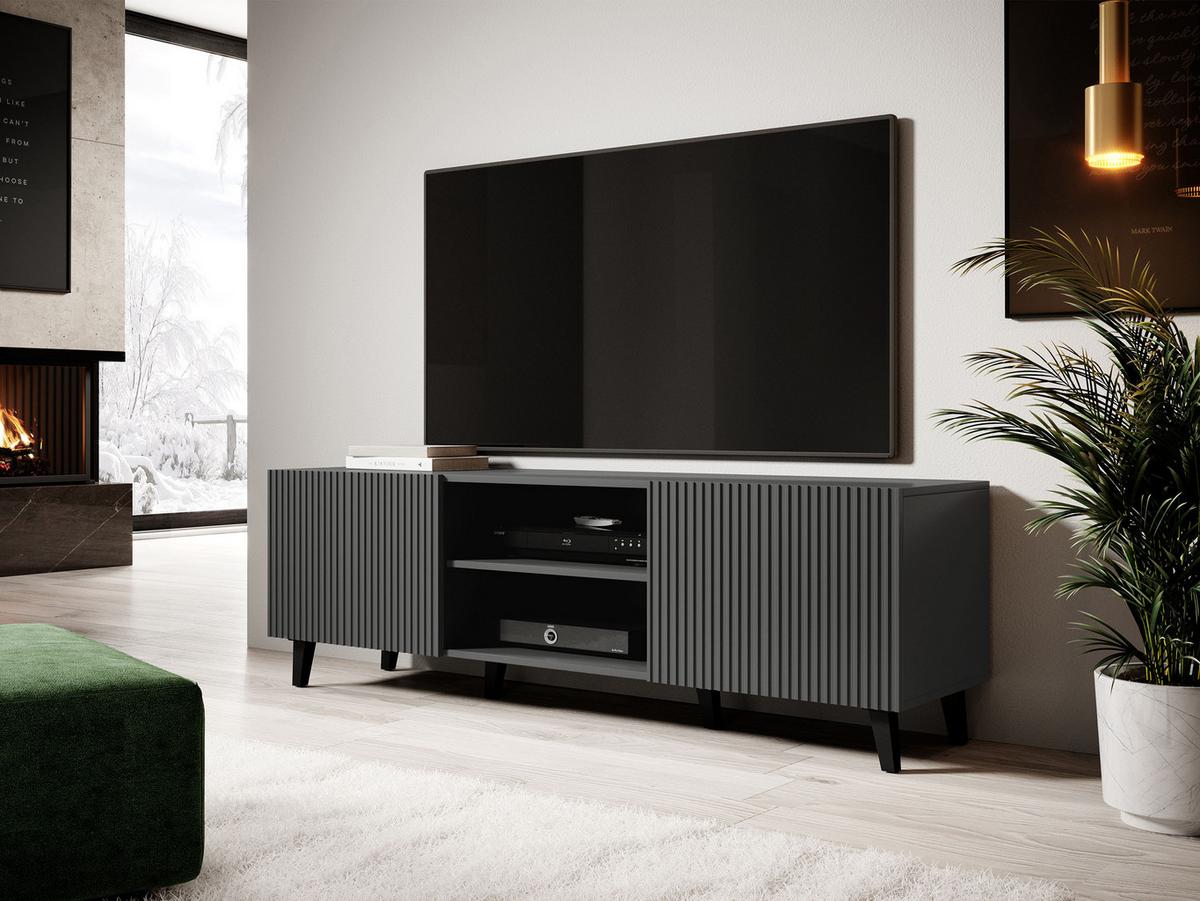 TV-ELEMENT Vamos Grey 150 - Anthrazit/Schwarz, Holzwerkstoff/Kunststoff (150/53/42cm) - MIRJAN24