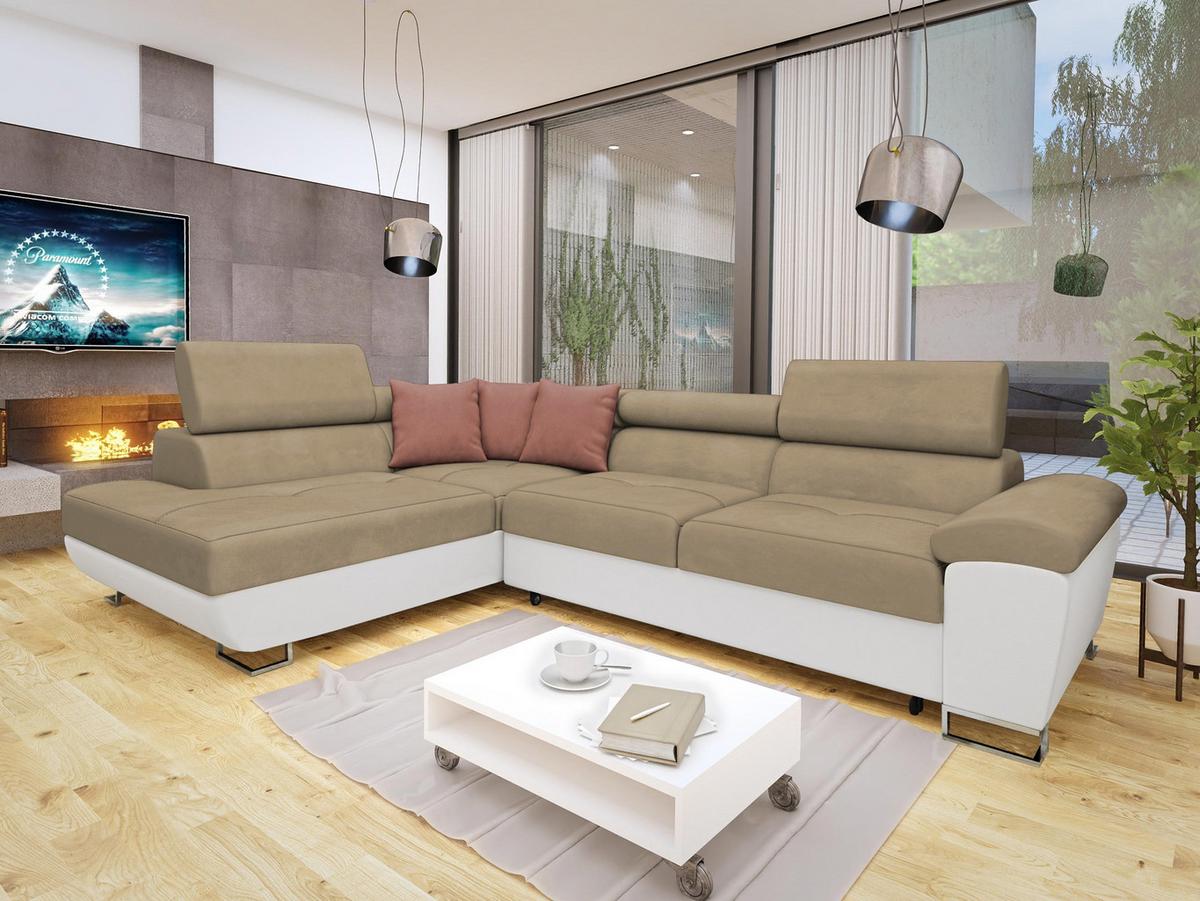 ECKSOFA Cotere, Seite: Links - Naturfarben, Holz/Textil (270/202cm) - MIRJAN24