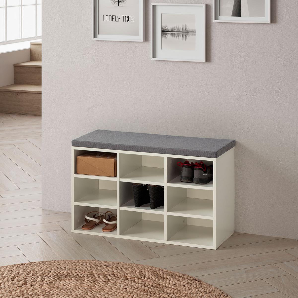 SCHUHBANK Samuel farbe Weiß - Weiß, Holzwerkstoff (81/50/31cm) - VS Venta-stock