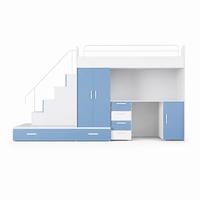 KINDERZIMMER Set RAJ 5, Matt mit Hochbett, Schrank und Schreibtisch - Pastellblau/Weiß, Holzwerkstoff (320/180/86cm) - Lookway