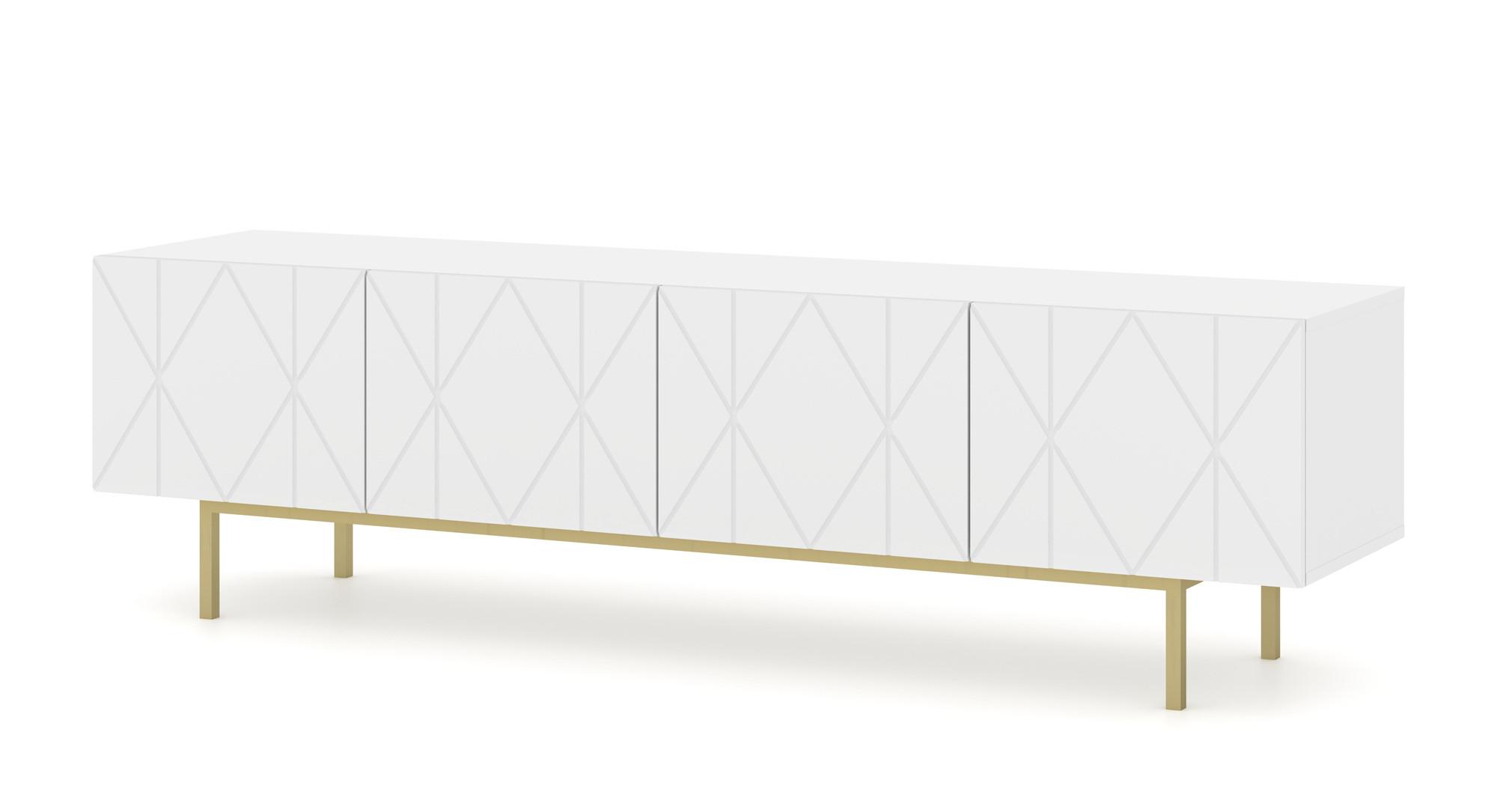 TV LOWBOARD Weiß 180/50,5/42 - Weiß, Holzwerkstoff (180/51/42cm) - RAUMHIRSCH FURNITURE
