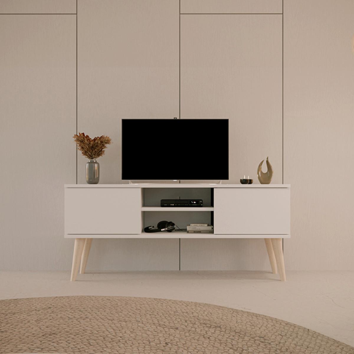 TV-MÖBEL Toronto Weiß - Weiß, Holzwerkstoff (120/35/55cm) - Petits-meubles