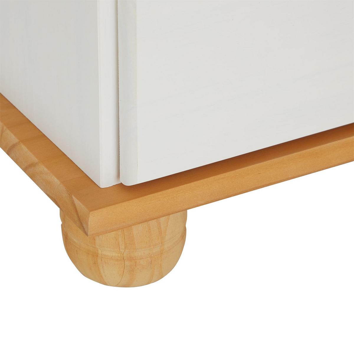 APOTHEKERKOMMODE COLMAR weiß/braun - Weiß/Braun, Holz (49/80/39cm) - IDIMEX