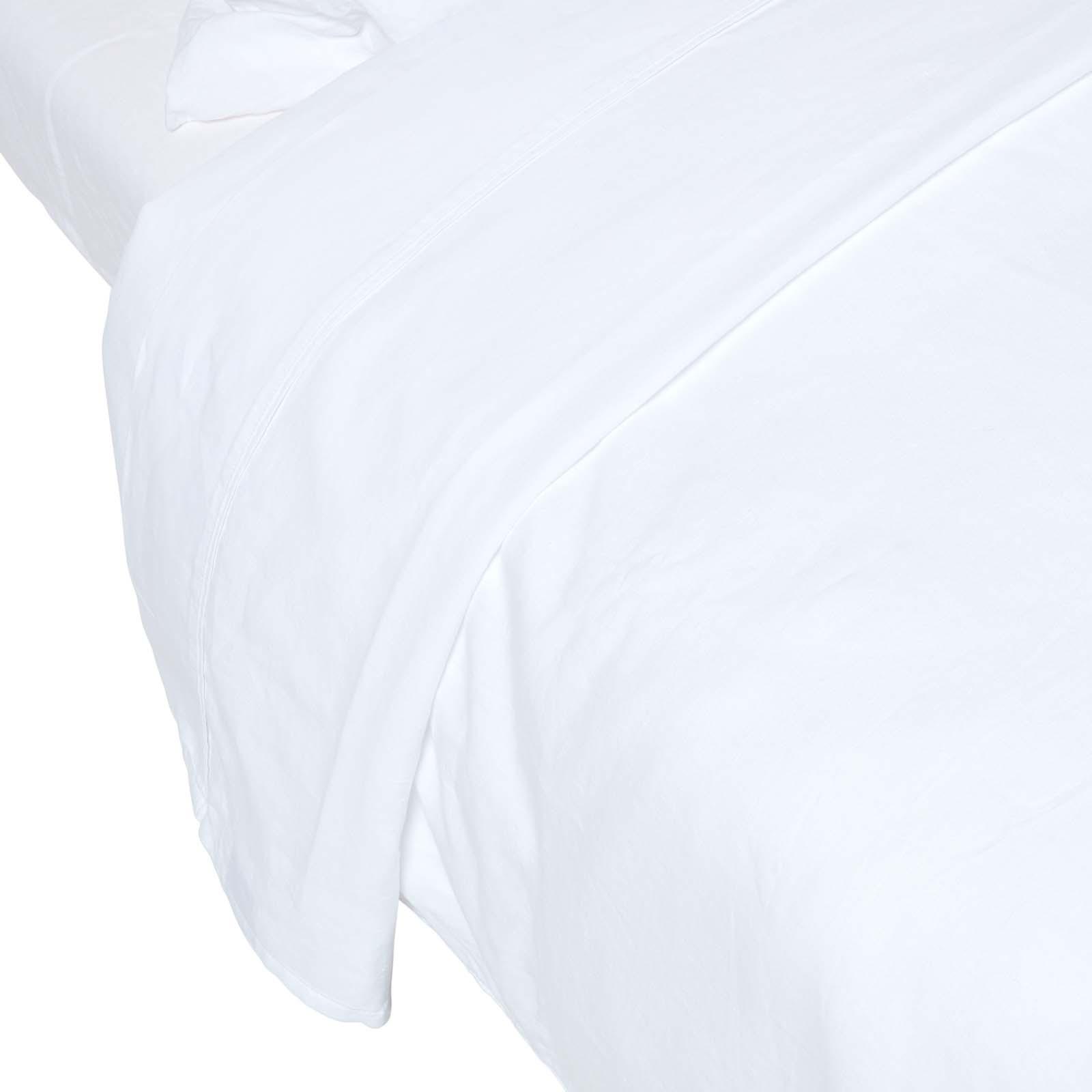 LEINEN-BETTLAKEN ohne Gummizug aus 60% Leinen & 40% Baumwolle - Weiß, Textil (240/275cm) - Homescapes