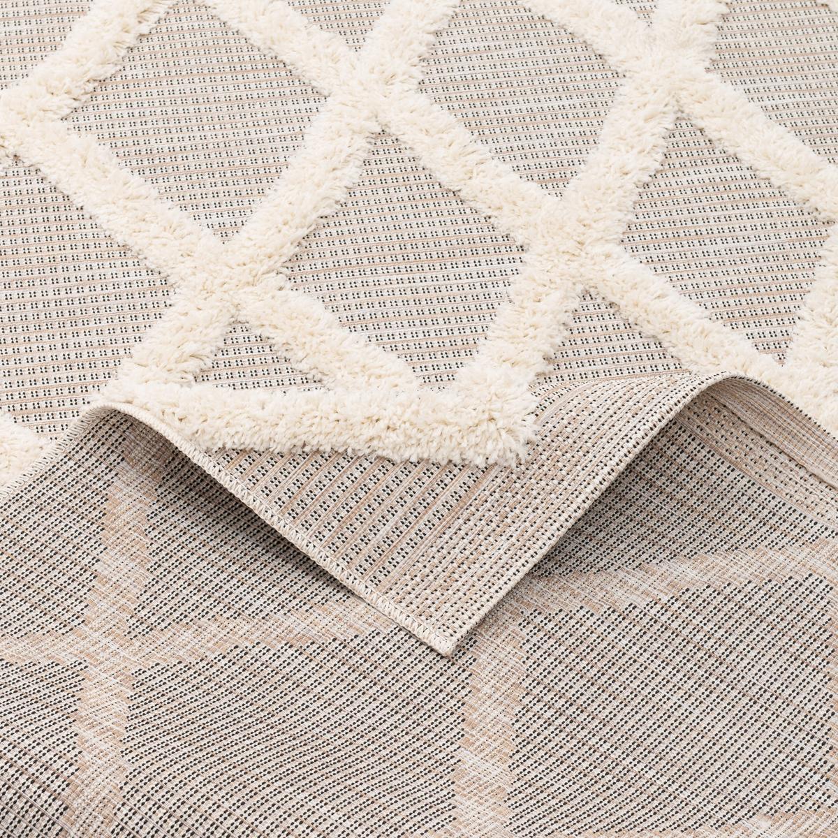 IN & OUTDOOR TEPPICH SHAGGY JUIST RAUTEN - Beige, Textil (135/190cm) - Pergamon