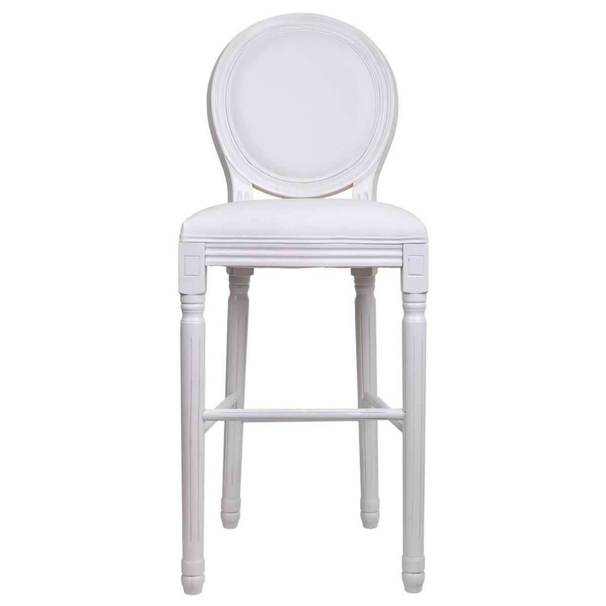 BARHOCKER aus Holz 52x46x116 cm - Weiß, Fell (52/116/46cm) - Wanderlust