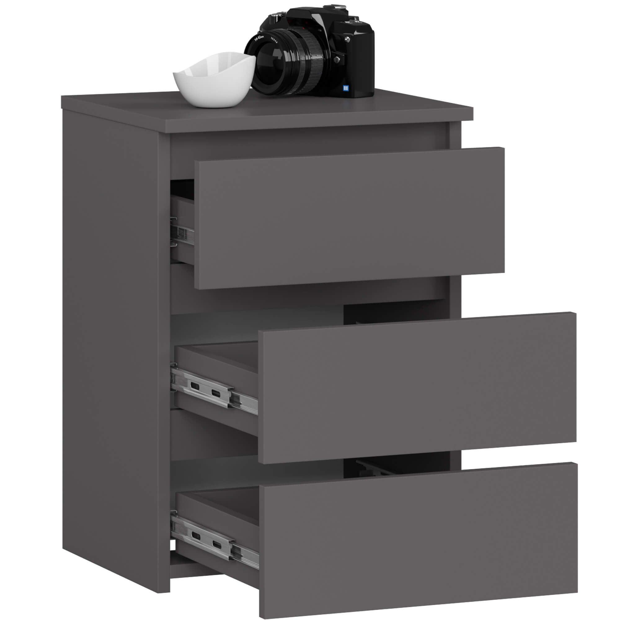 KOMMODE Graphit Grau 57/40/35 - Graphitfarben, Holzwerkstoff (40/57/35cm) - RAUMHIRSCH FURNITURE
