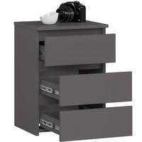 KOMMODE Graphit Grau 57/40/35 - Graphitfarben, Holzwerkstoff (40/57/35cm) - RAUMHIRSCH FURNITURE