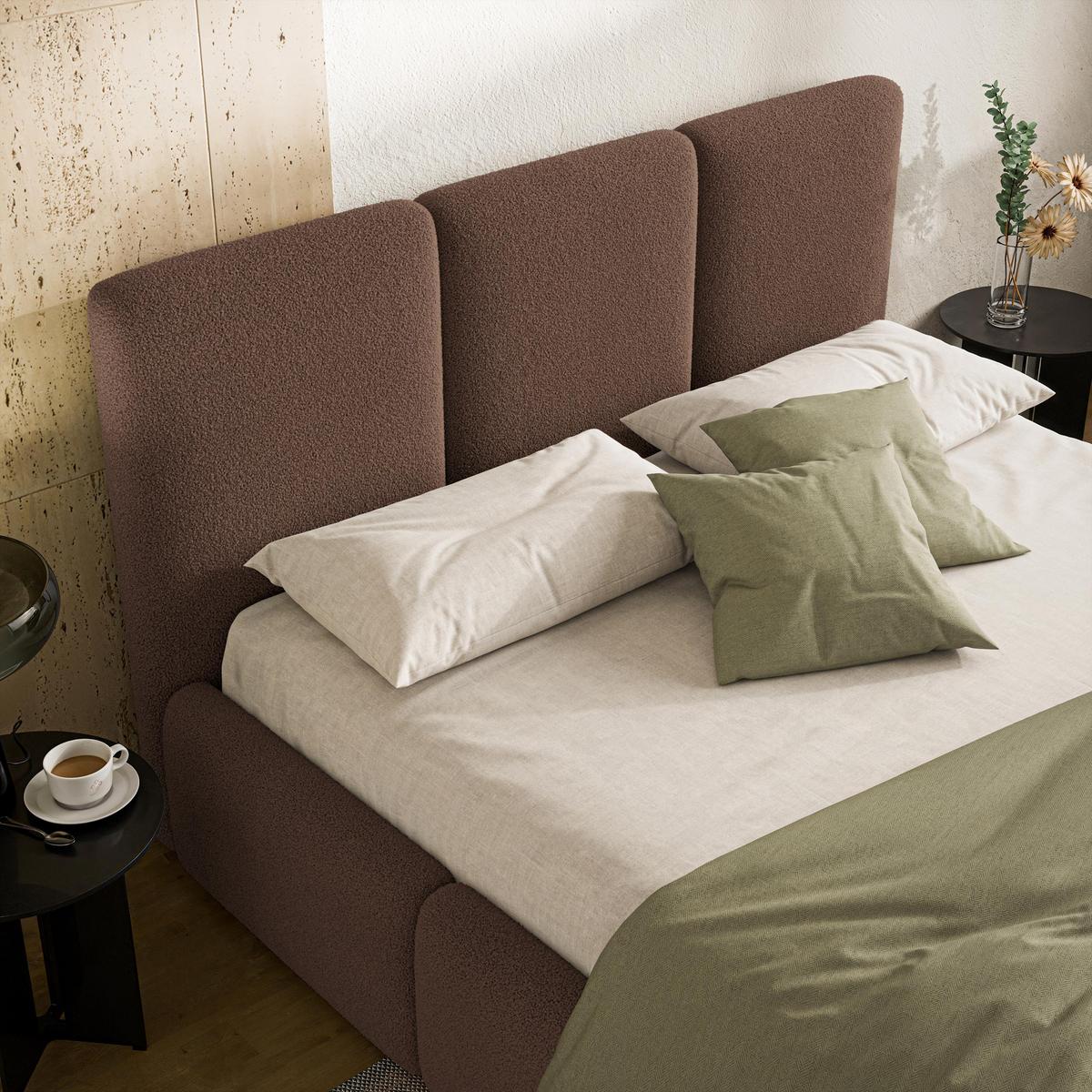 POLSTERBETT ARSIL 120x200 cm mit Bettkästen - Braun - Braun, Holz/Textil (120/200cm) - MASSENO