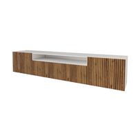 LOWBOARD NOA-2-W 200x40x41 cm - Weiß / Katania - Eiche Wotan, Holzwerkstoff (200/40/41cm) - ALTDECOR