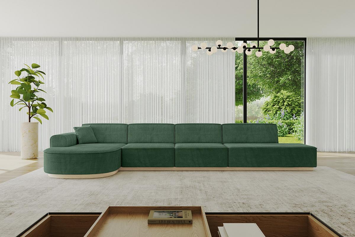 ECKSOFA Ottomane Links ARRIO-L3 - 413x171x83 cm Grün - Grün, Holzwerkstoff/Textil (413/171cm) - ALTDECOR