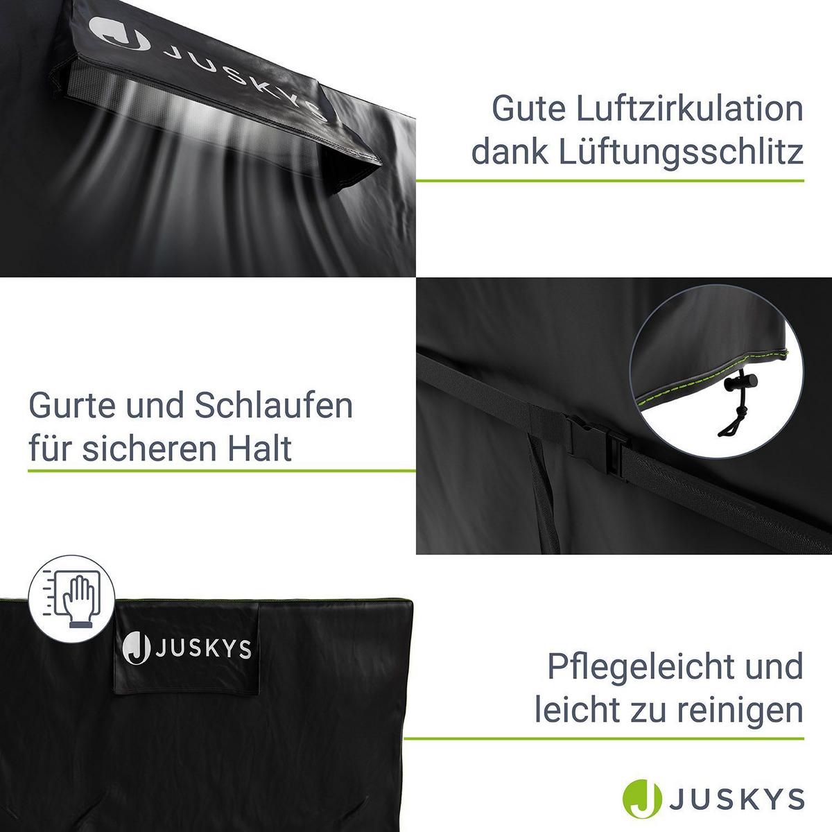 GARTENMÖBELABDECKUNG CoverSafe Pro schwarz - Schwarz, Kunststoff (182/100/242cm) - Juskys