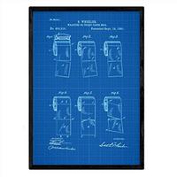 POSTER Toilettenpapier 2 Patent A3 Rahmenlos - Klar/Blau, Papier (29.7/5/42cm) - Nacnic