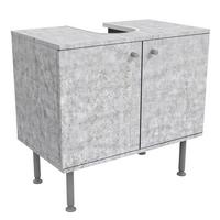 WASCHBECKENUNTERSCHRANK Beton Ciré Tapete 60/55/35 cm - Grau, Holzwerkstoff (60/55/35cm) - Bilderwelten