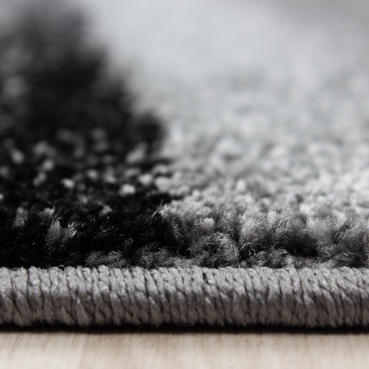 KURZFLORTEPPICH SOLDA, mit Farbverlauf, Schwarz, 160 x 230 cm - Schwarz, Textil (160/230cm) - KADIMA DESIGN