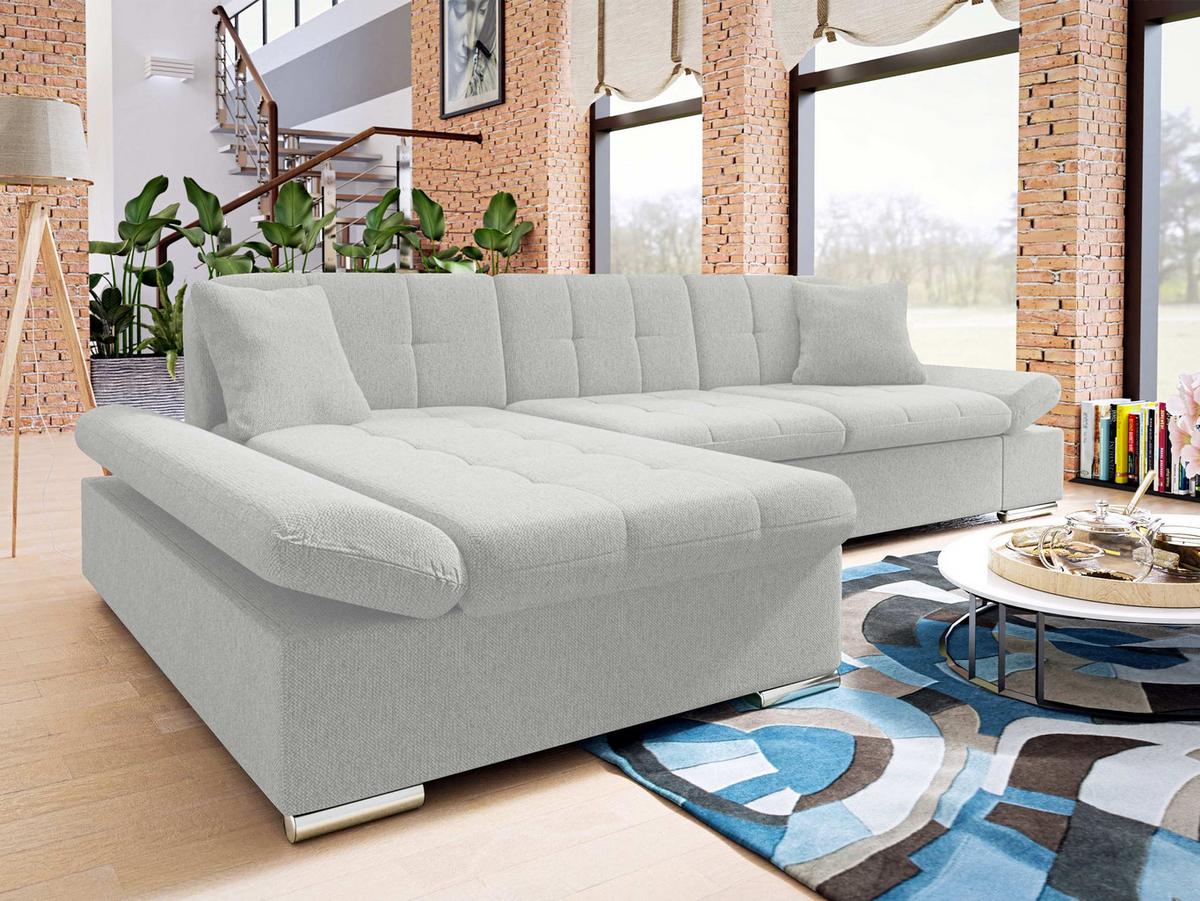 ECKSOFA Montana, Seite: Links - Edelstahlfarben, Holz/Textil (278/161cm) - MIRJAN24