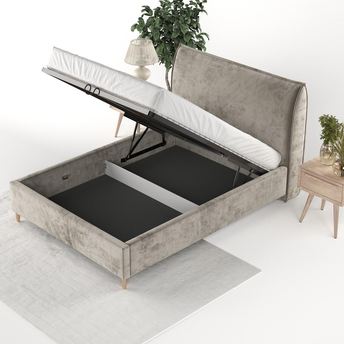 POLSTERBETT Mira 160/200 cm Beige im Lotta Stoff - Beige/Naturfarben, Holz/Holzwerkstoff (160/200cm) - AltaBeds